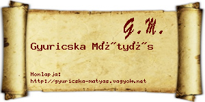 Gyuricska Mátyás névjegykártya