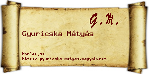 Gyuricska Mátyás névjegykártya