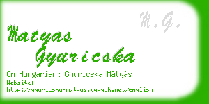 matyas gyuricska business card